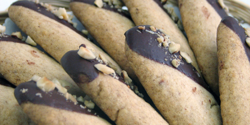 hazelnut shortbread logs